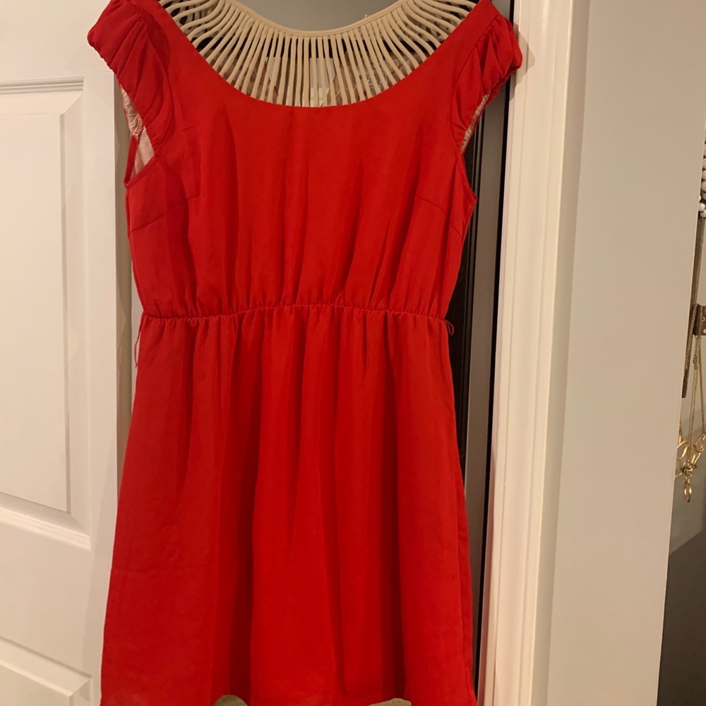 Red and Khaki Dress from Modcloth
